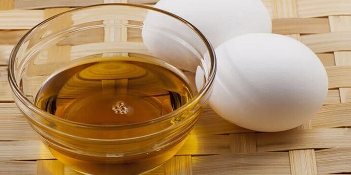 Preparation of therapeutic ointment with oil for eggs